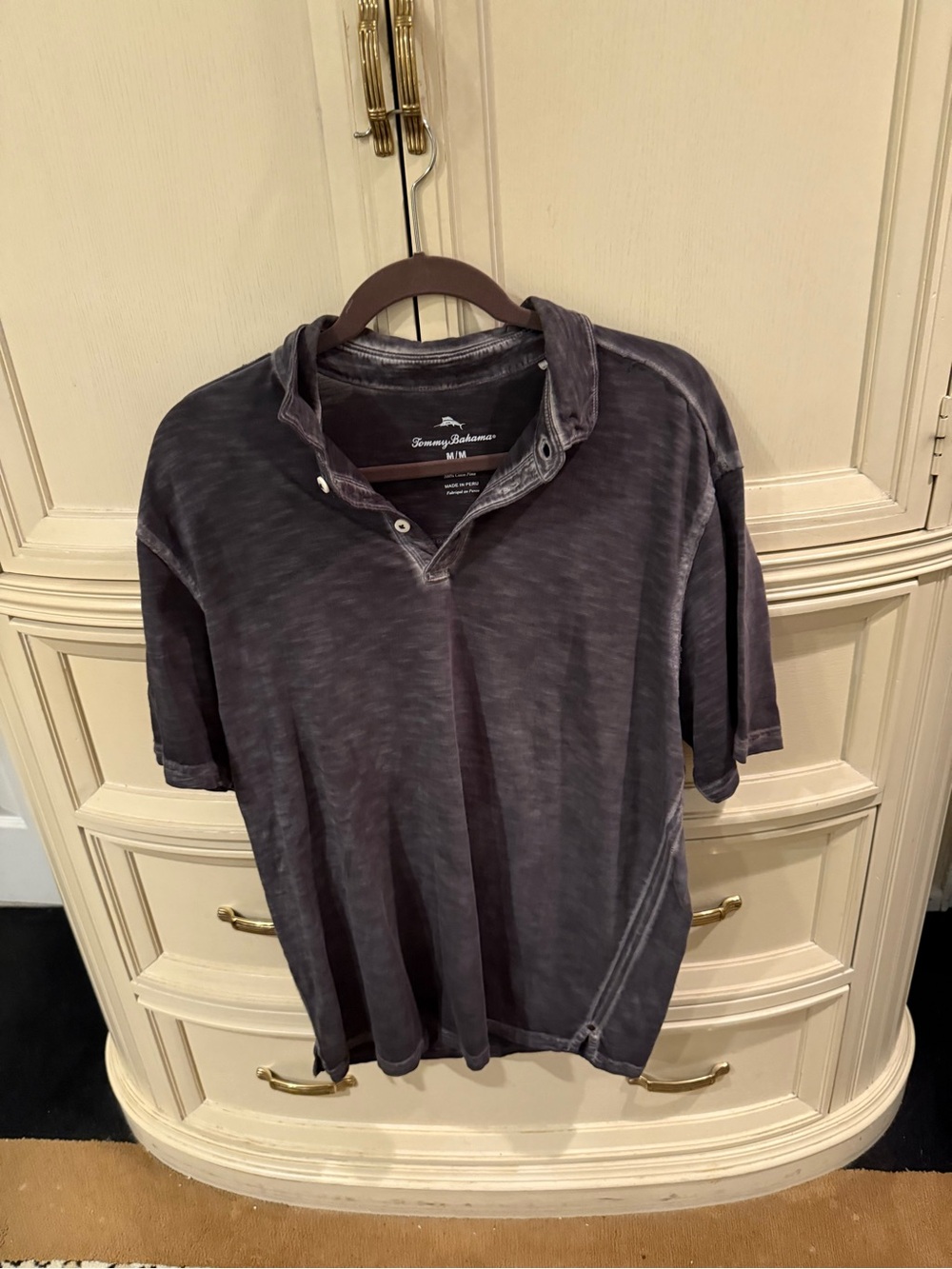 Tommy Bahama Men's Short-Sleeve Polo in Faded Charcoal